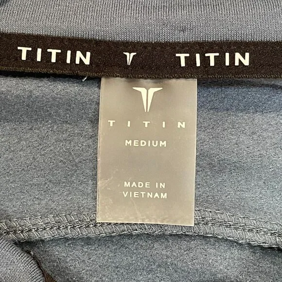 Titin | NWT Blue Quarter Zip Pullover Cropped Sweatshirt | Medium - Picture 5 of 8